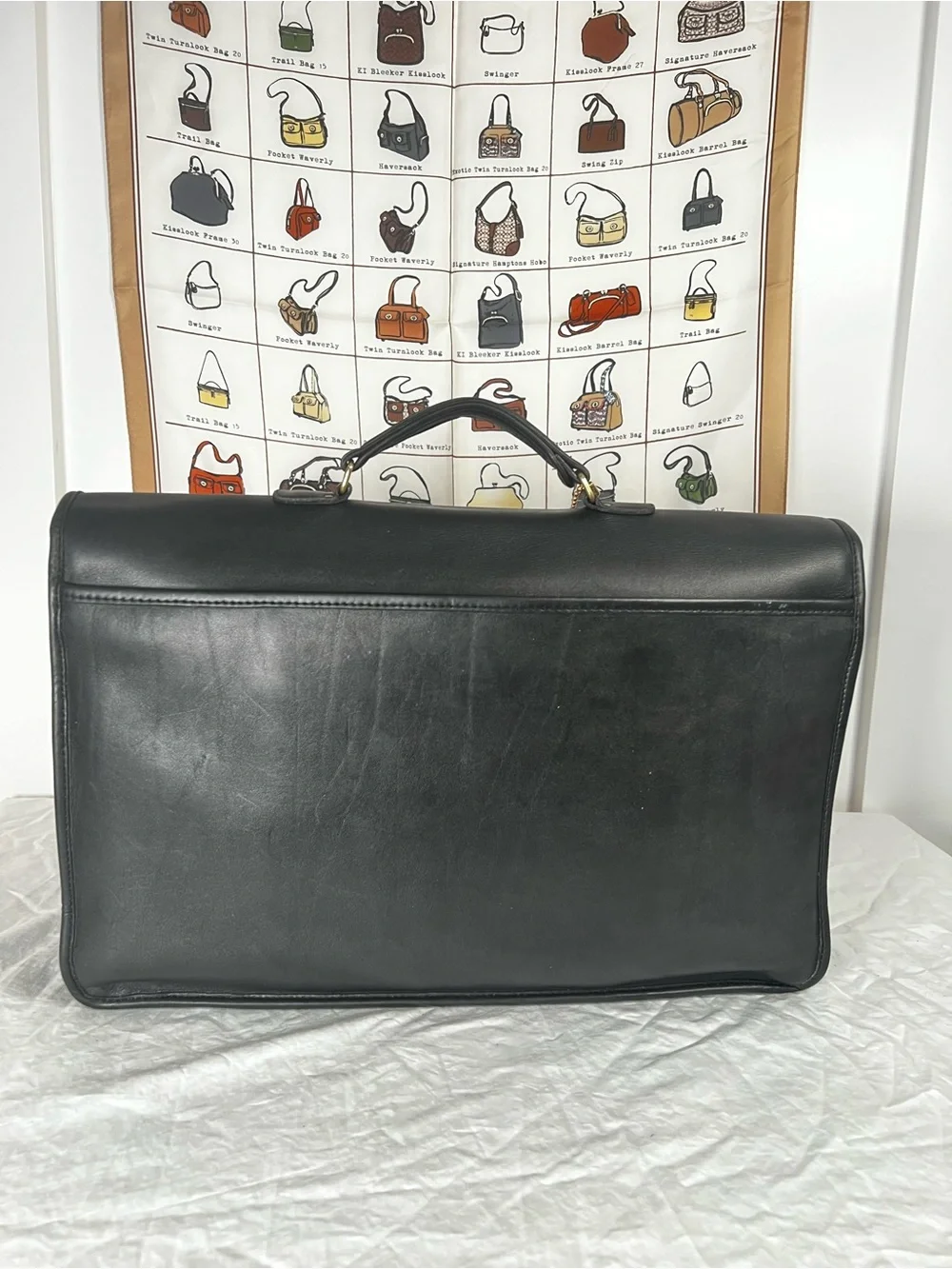 VTG Coach Black Leather Lexington Briefcase 8006 Made in USA with Paperwork